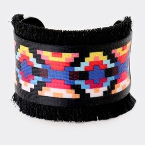 Embroidery Boho Pattern Tassel Trim Bracelet